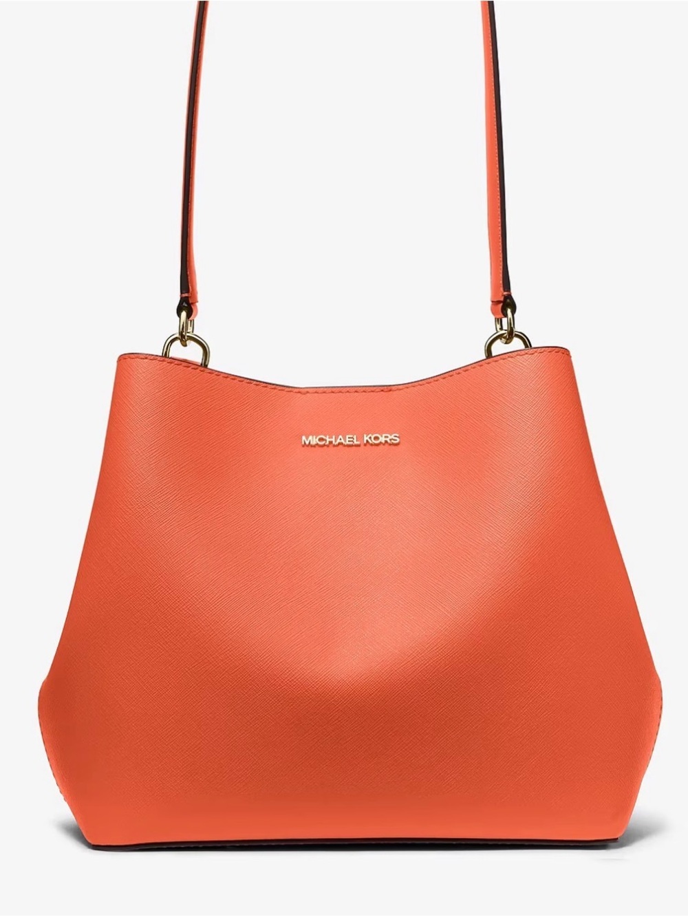 Michael Kors Red Clay Pratt bucket bag.